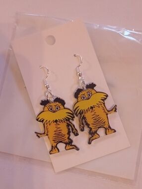 ❤️H $9 Each Or Bundle Any 4/$20 Kids Yellow Lorax Character Earrings - Unbranded
